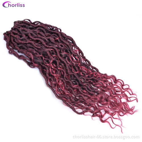 Solid Color Ombre River Goddess Locs With Curly Ending Faux Locs Crochet Braids South Africa Synthetic Bohemian Braiding Twists
